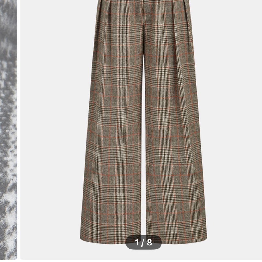 Plaid Wide-Leg Trousers